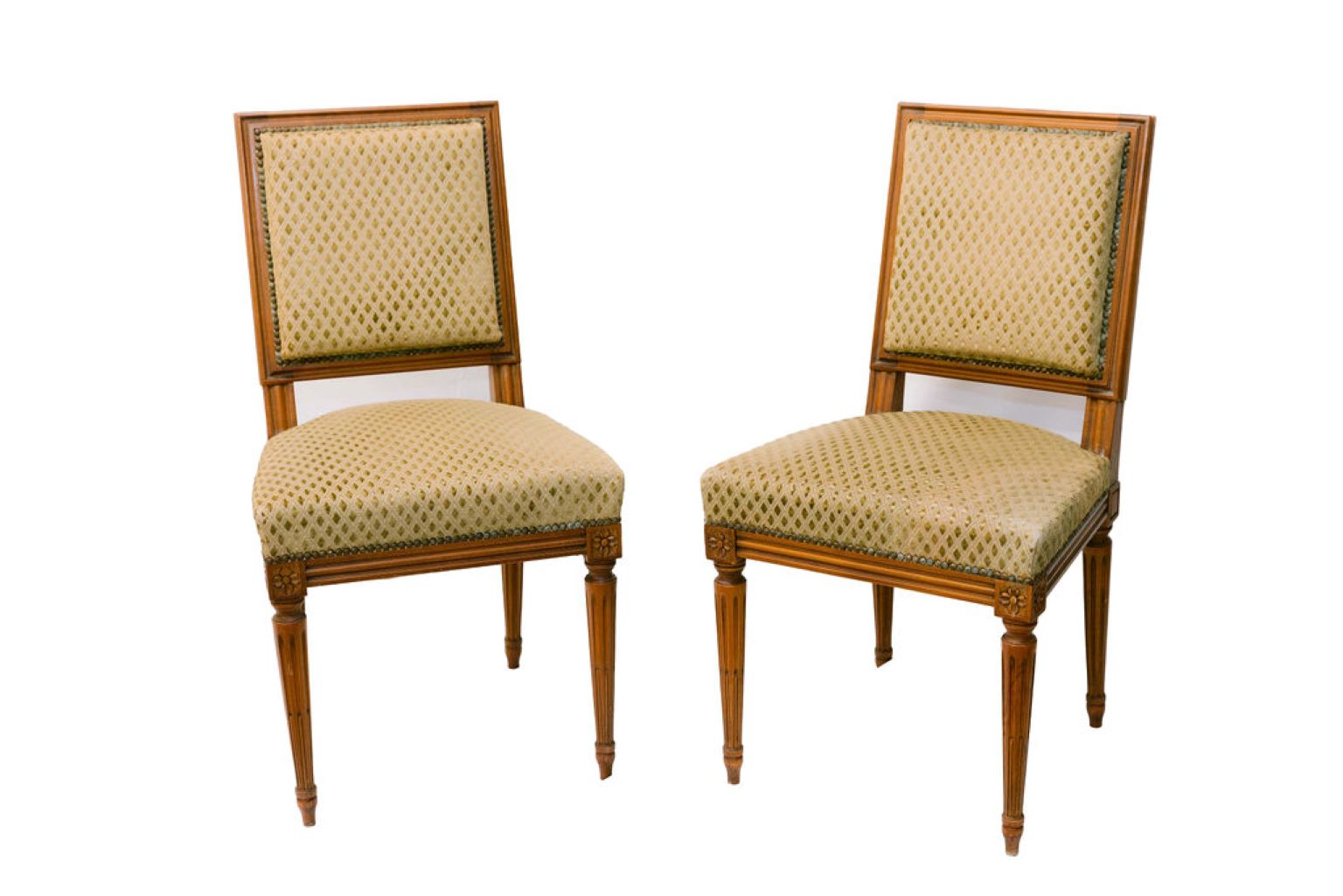 Set of Eight French Louis XVI Style Walnut Dining Chairs – Erin Lane Estate